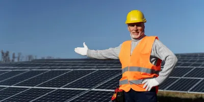 Home solar setup showing panels, inverter, battery, and grid meter connection
